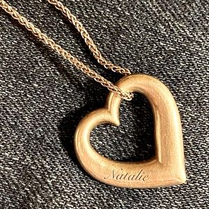 Used James Avery sterling engraved heart pendant on 18 inch James Avery chain.